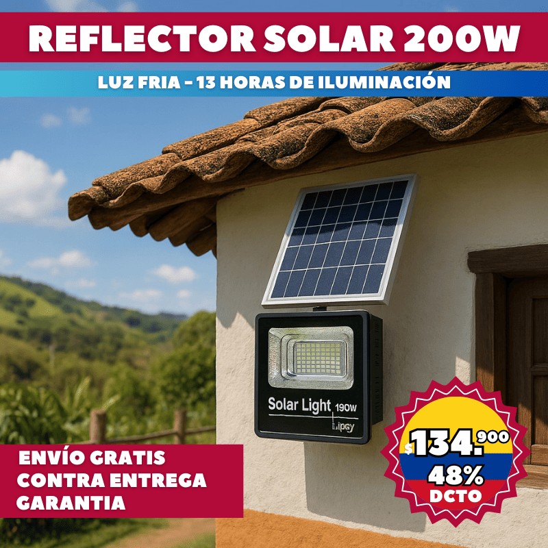 REFLECTOR SOLAR ILUMINA CADA RINCÓN SIN PAGAR ELECTRICIDAD CON GARANTÍA INCLUIDA
